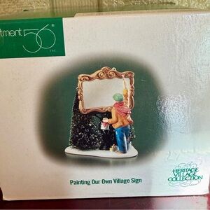 Department 56 Heritage Village “Painting Our Own Village Sign” – NEW IN BOX
